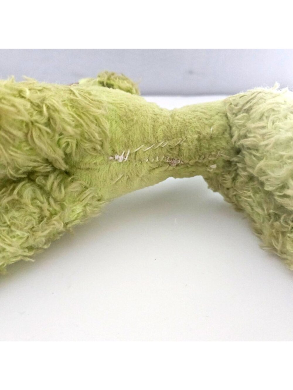 Vintage Rubber Face Dog Plush Toy Green Shaggy Fabric Mid-Century Style Hand-Sti - Picture 4 of 8